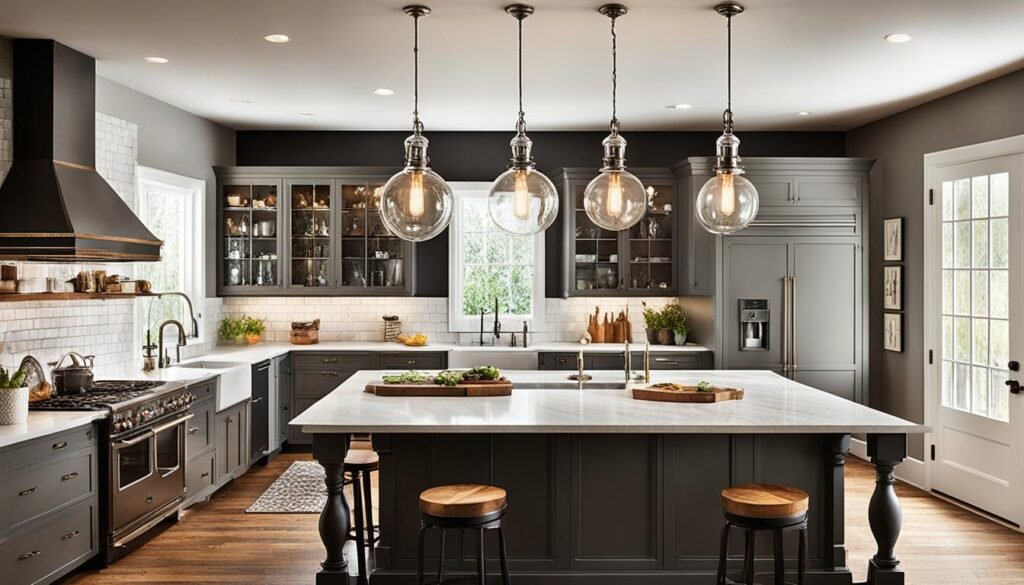 Eclectic kitchen lighting